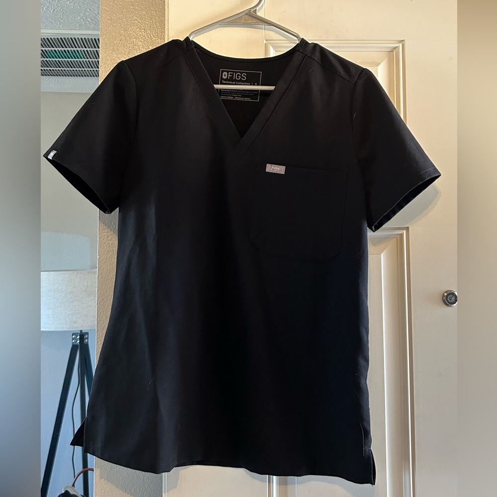 Figs Catarina scrub top - black